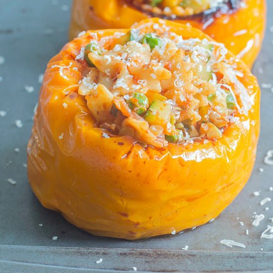 Stuffed Peppers with Pasta Primavera