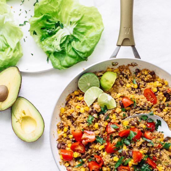 Black Bean Quinoa Taco Lettuce Wrap