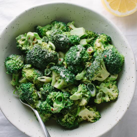 Broccoli + Tahini-Miso Dressing