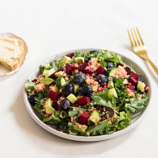 Grape, Avocado, and Baby Kale Salad
