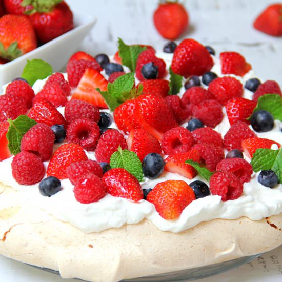 Triple Berry Pavlova