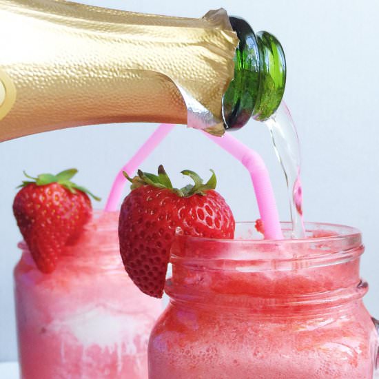 Strawberry Champagne Floats
