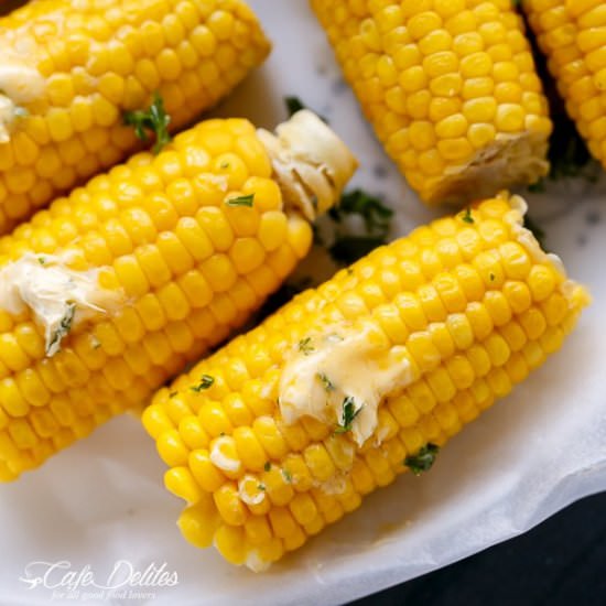 Corn On The Cob With Garlic Butter