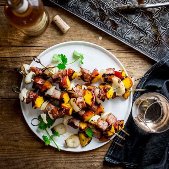 4 Ingredient Pork and Peach Kebabs