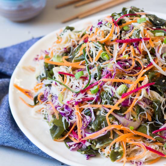 Noodle salad with sesame dressing