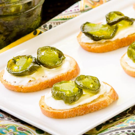 Candied Jalapeño Crostini