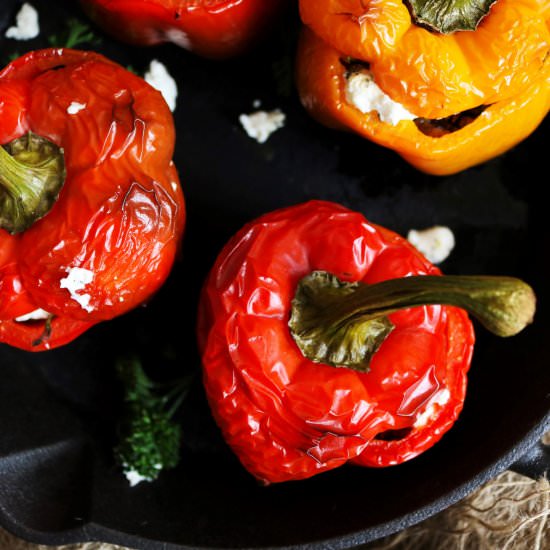Chicken Mushroom Stuffed Peppers
