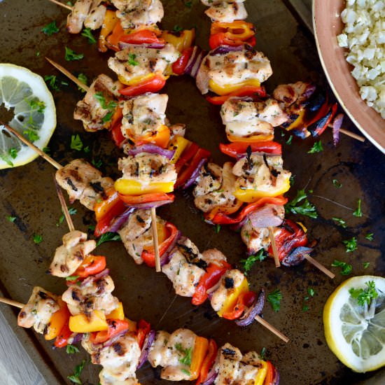 Lemon Chicken Skewers