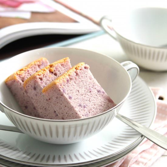 Purple Sweet Potato Ogura Cake