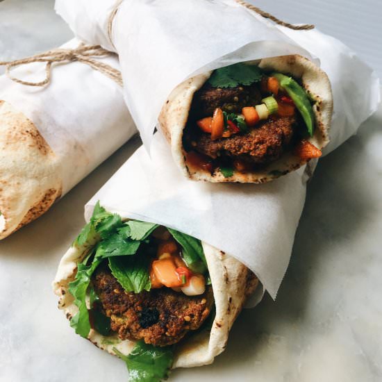 Lotus root fritter wraps