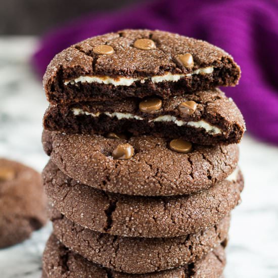 Cheesecake Stuffed Chocolate Cookie