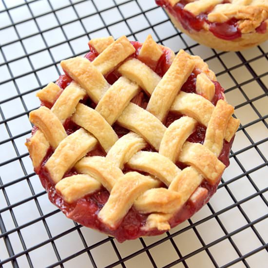 Mini Strawberry Lattice Pies