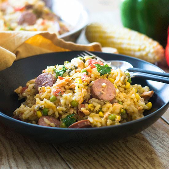 Seafood and Smoked Sausage Jambalay