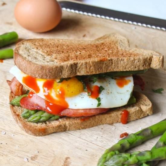 Bacon, Egg and Asparagus sandwich