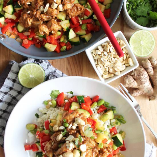Cashew Chicken + Cauliflower Rice
