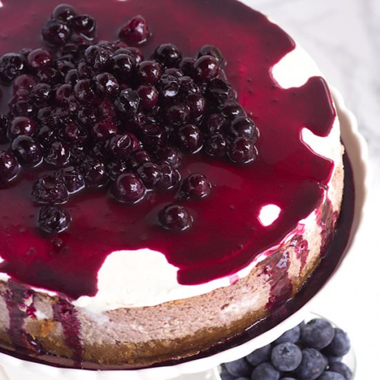 Blueberry Cottage Cheese Cheesecake