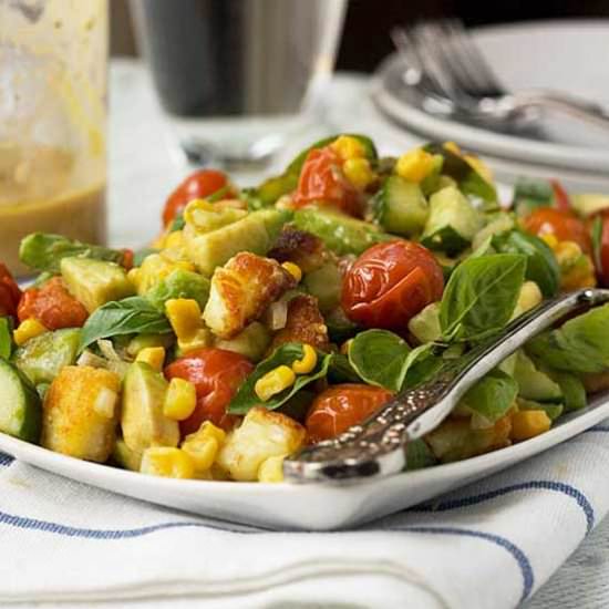 Tomato, Corn, Avocado & Basil Salad