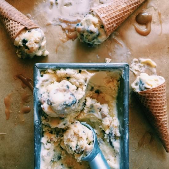 Salted Caramel Blondie Ice Cream