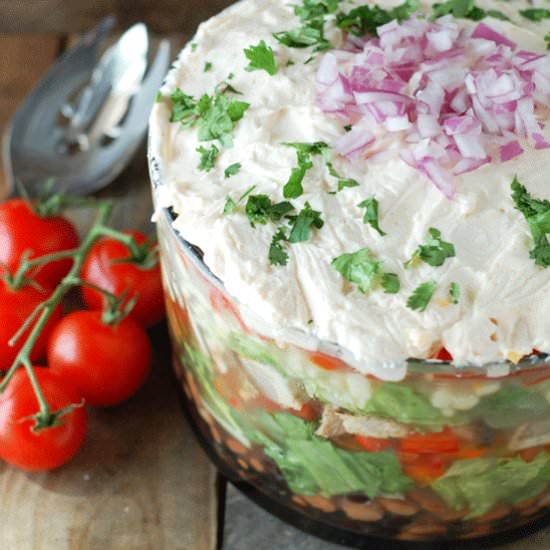Chicken Fajita Layered Salad