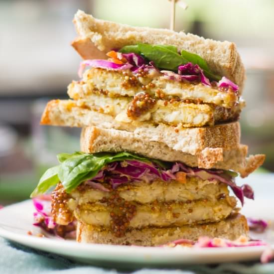 Crispy Maple-Dijon Tempeh Sandwich
