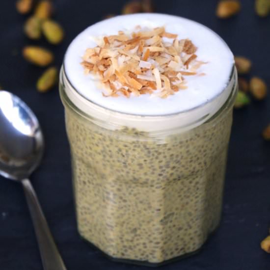 Pistachio Coconut Chia Pudding