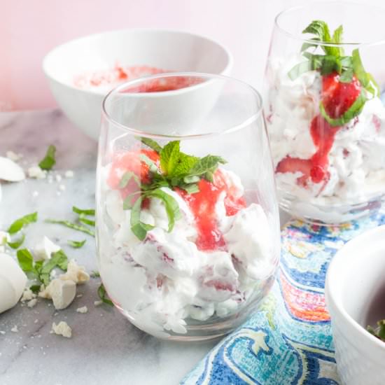 Strawberry Basil Eton Mess
