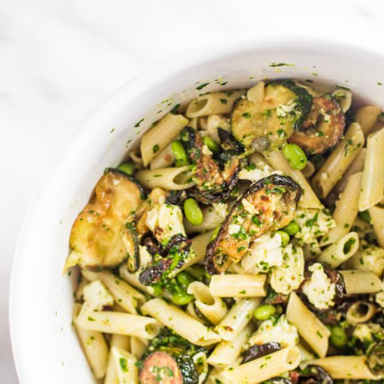 Zucchini Basil Pasta + Mozzarella