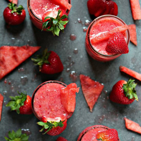 Boozy Strawberry Watermelon Slushie