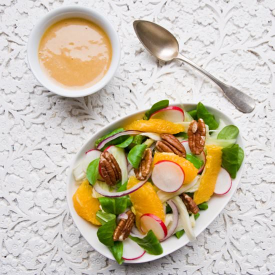 Fennel Orange Salad w/ White Miso Dressing