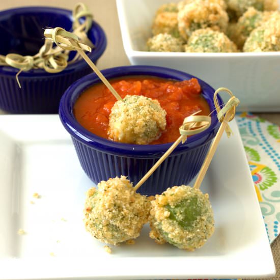 Fried Mozzarella Stuffed Olives