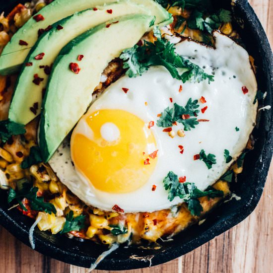 Charred Corn & Scallion Chilaquiles