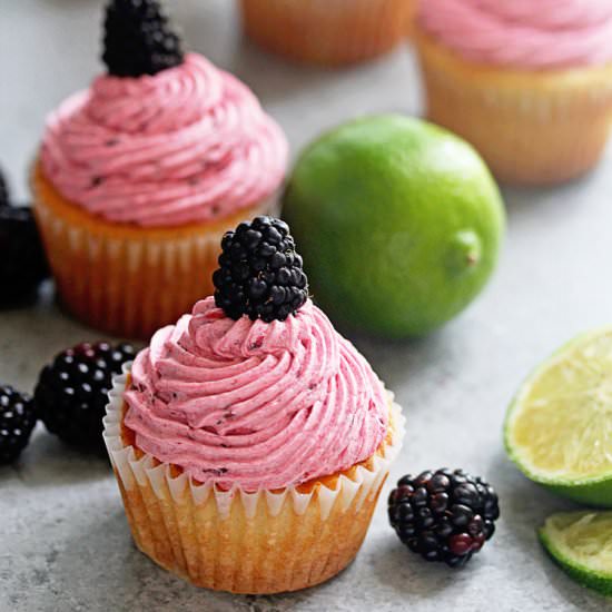 Blackberry Limeade Cupcakes
