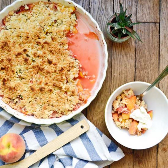 Peach Basil Crisp with Mascarpone