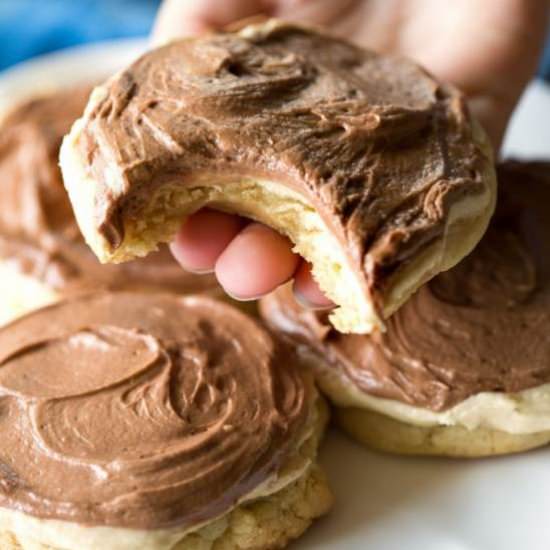 Frosted Peanut Butter Cookies