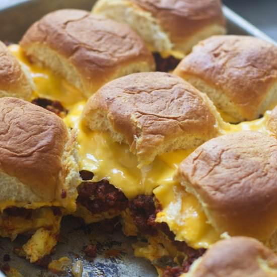 Cheesy Mexican Breakfast Sliders