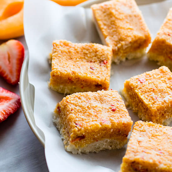No Bake Fruity Coconut Ice Sqaures