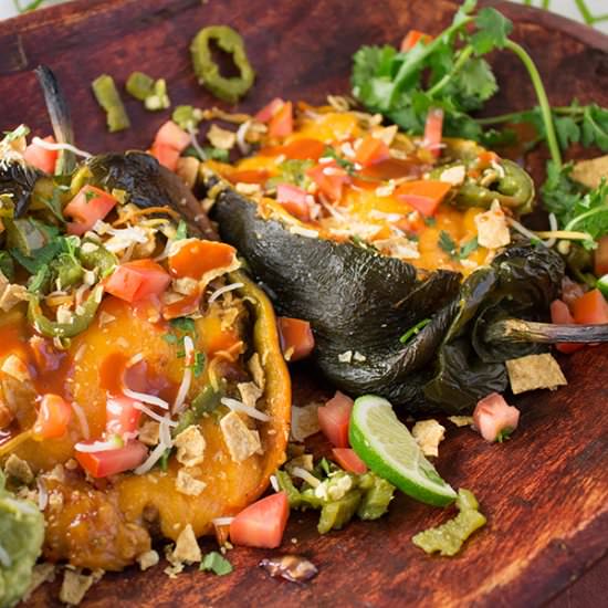 Chicken Nachos Stuffed Peppers