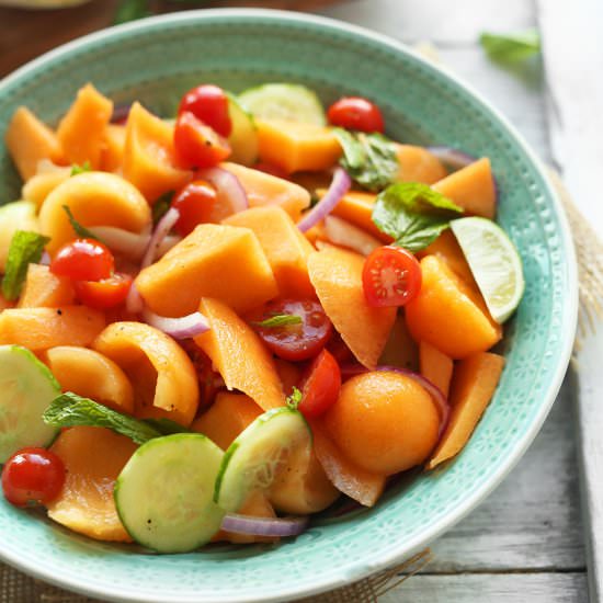 Summer Tomato + Cantaloupe Salad