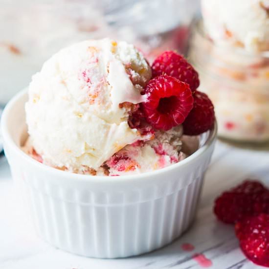 Raspberry Apricot Swirl Ice Cream