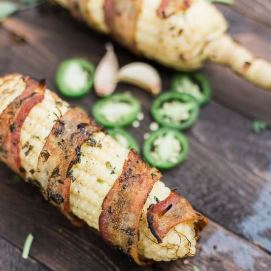 Jalapeno Bacon Wrapped Corn