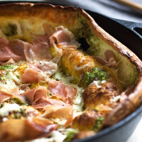 Pesto Prosciutto Dutch Baby