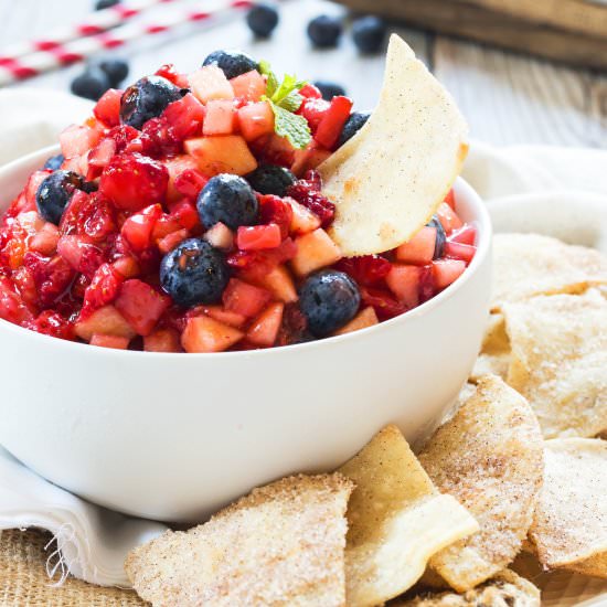 Fruit Salsa with Sopapilla Chips