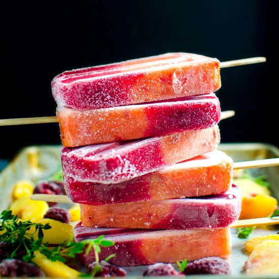 Peach Melba Popsicles