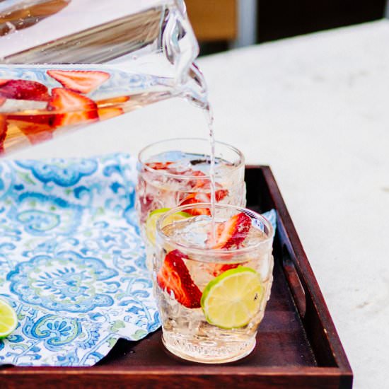 Rosé Sangria with Berries and Stone