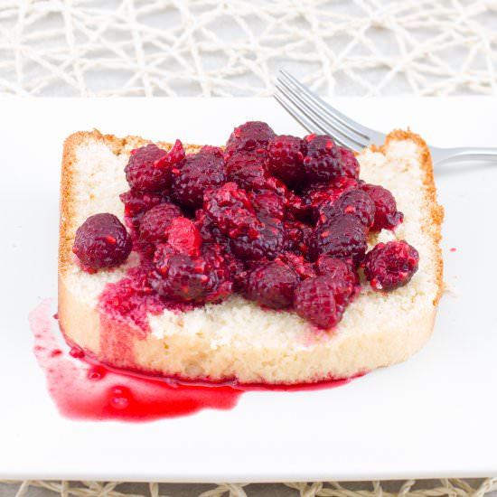 Coconut Shortcake with Raspberries