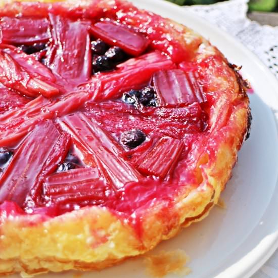 Rhubarb & Blueberry Tarte Tatin