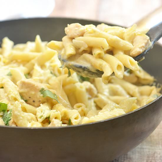 Creamy Salsa Verde Chicken Pasta