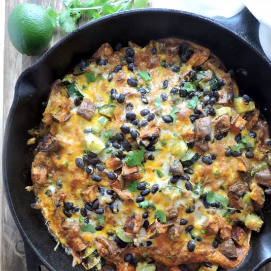 Layered Roasted Vegetable Enchilada