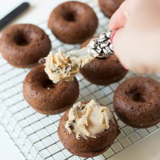 Chocolate Donuts with Cookie Dough