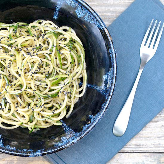 Super Easy Sesame Cucumber Noodles